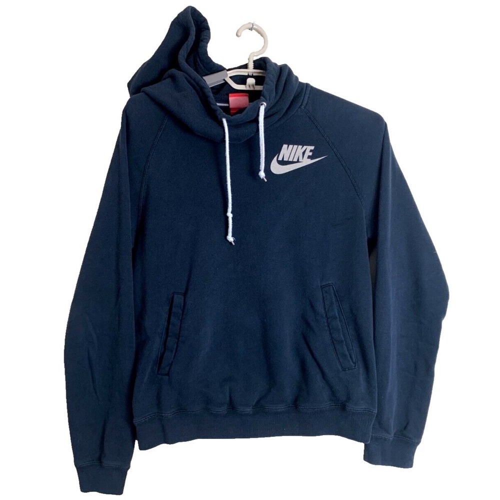 Nike Men's Black Hoodie Pullover Sweatshirt Kangaroo Pocket Logo Size Medium